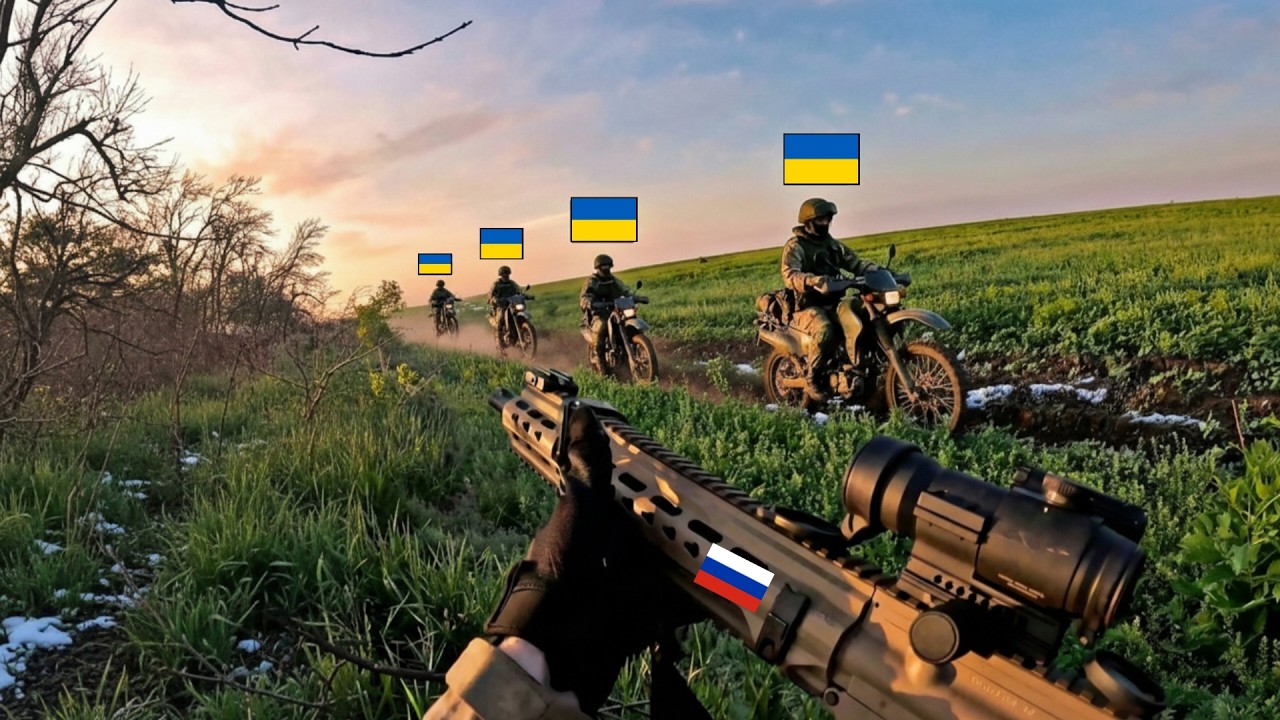 Russian Snipers with Thermal Scope Spotted Large Ukrainian Troops on Motorcycles