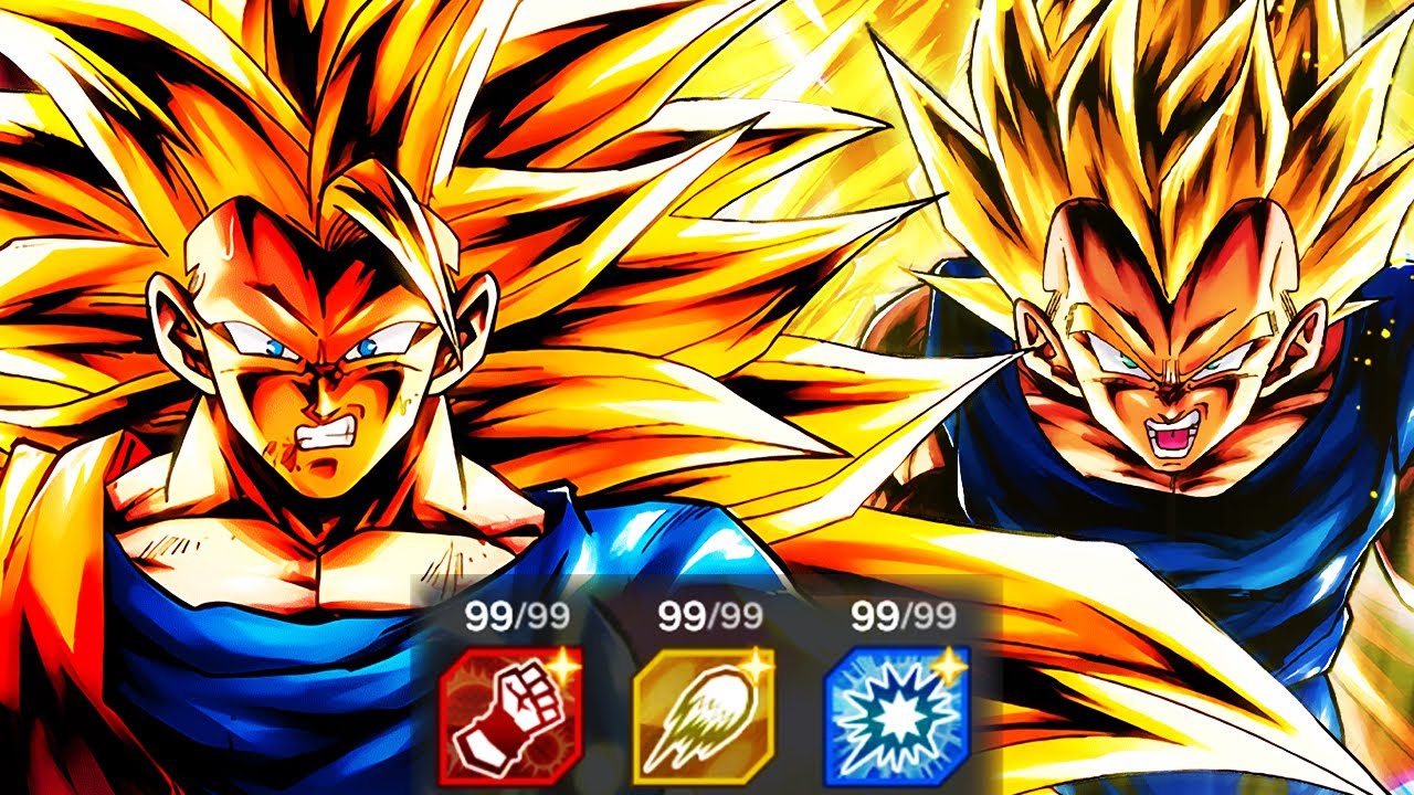 LVL 99 LF SSJ3 GOKU & SSJ2 VEGETA IS FINALLY *BROKEN*?! - Dragon Ball Legends