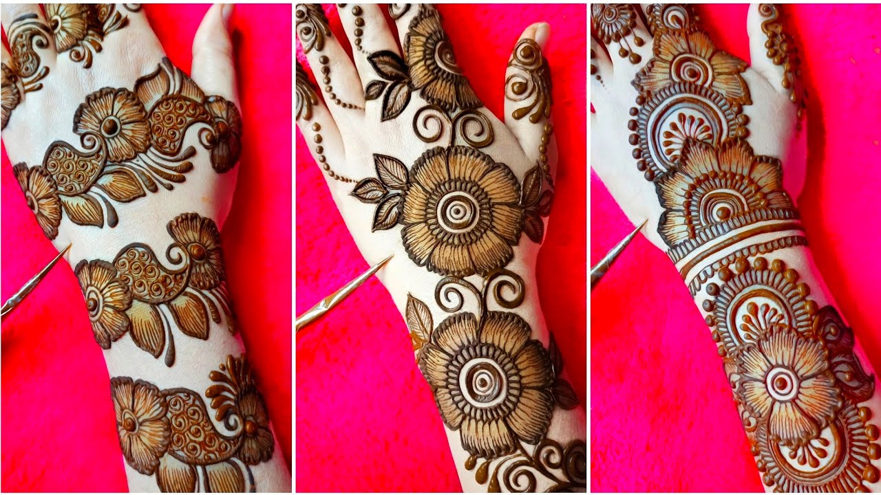 Top - 3 Latest Easy Arabic backhand mehndi design | Simple mehndi design | mehndi design /Mehandi