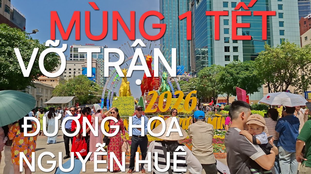 ĐƯỜNG HOA NGUYỄN HUỆ MÙNG 1 TẾT BÍNH NGỌ