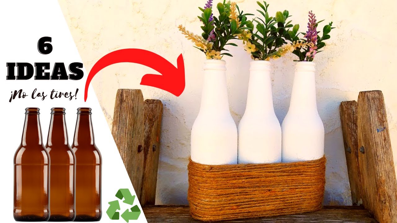 6 DECORACIONES CON BOTELLAS DE CERVEZA | Decoraci&oacute;n de botellas f&aacute;ciles 🍾