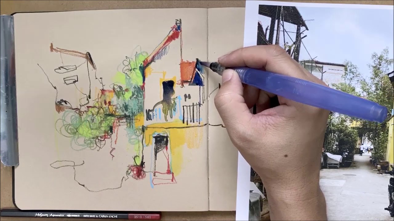 Back Alley study in Colour Pencils