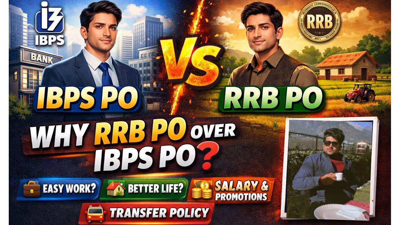 IBPS PO vs RRB PO &ndash; Salary, Promotion, Posting, Transfer | कौन है Better? #bankingbytesbymohit 