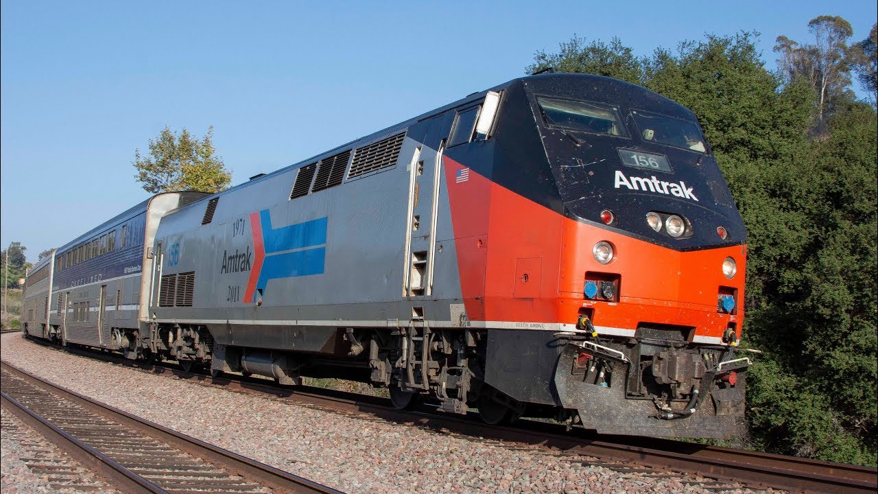(4K) Amtrak's Phase I Heritage Unit 156 on the Surfline