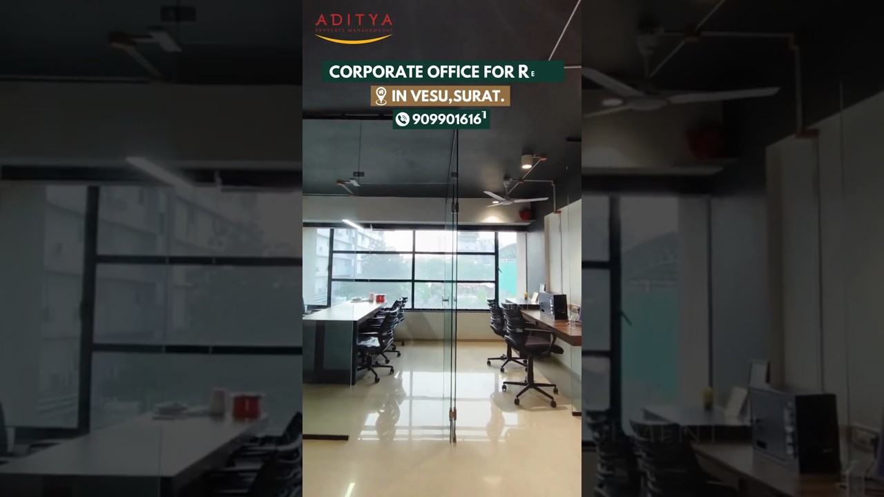 Rent Office | 535 Sq.ft. Fully Furnished | Office Space For Rent - In Vesu, Surat #fullyfurnished