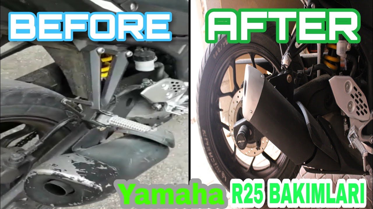 YAMAHA YZF R25 EGZOZ BOYAMA NASIL YAPILIR ? ( Yamaha R25 Bakımları Bölüm 1 ) MOTOVLOG #1