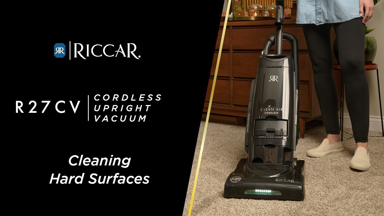Cleaning hard floors with the Riccar Cordless Upright Vacuum