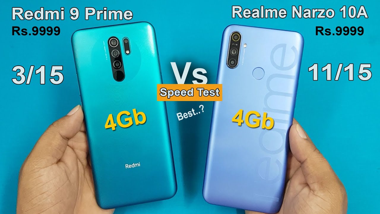 Redmi 9 Prime VS Realme Narzo 10A Speed Test / Comparison | 4Gb Ram | Antutu Benchmark | Best ..???