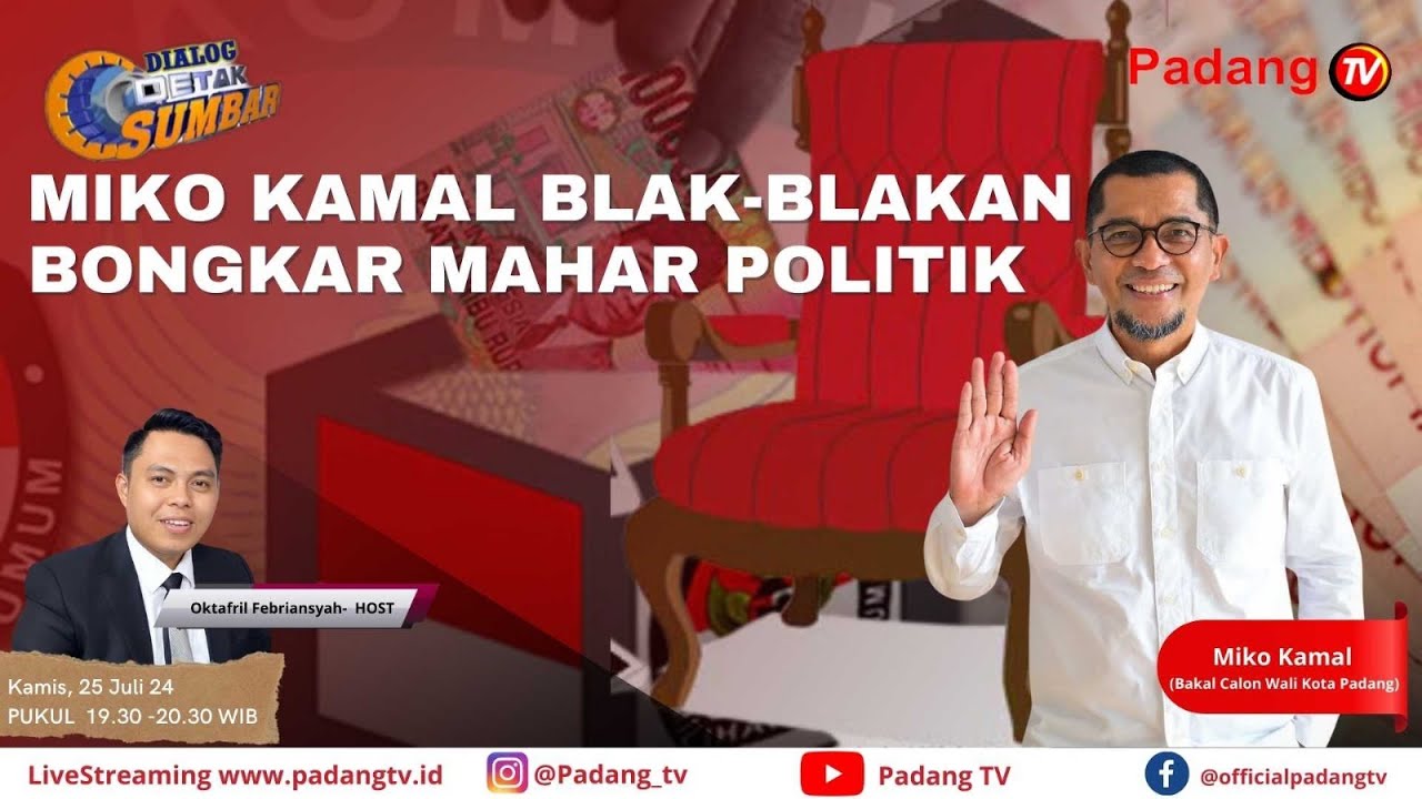 LIVE : DDS - Politik Biaya Tinggi Daftar Cawako di Parpol, Miko Kamal Pilih Jalur Independen