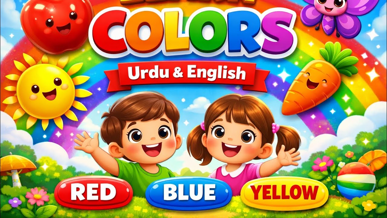Colors Song for Kids 🌈 | Learn Colors in Urdu & English | Kids Learning Video/Color Song for Childrn