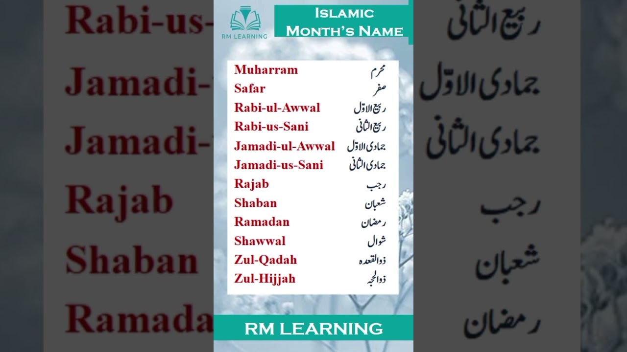Islamic Months | Islamic Months of the year in English and Urdu #shortsfeed #english #islamicmonths