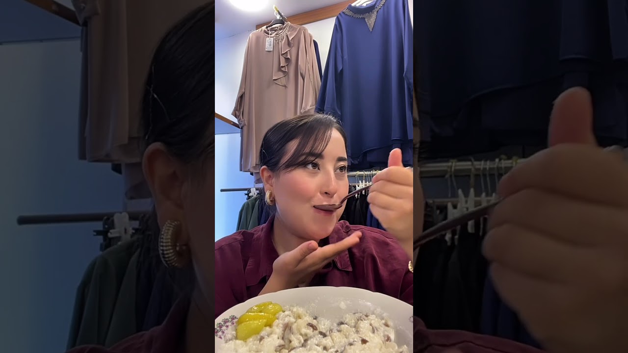 Yoğurtlu pilav ve turşu en sevdiğim #asmr #yemekyeme #pilav