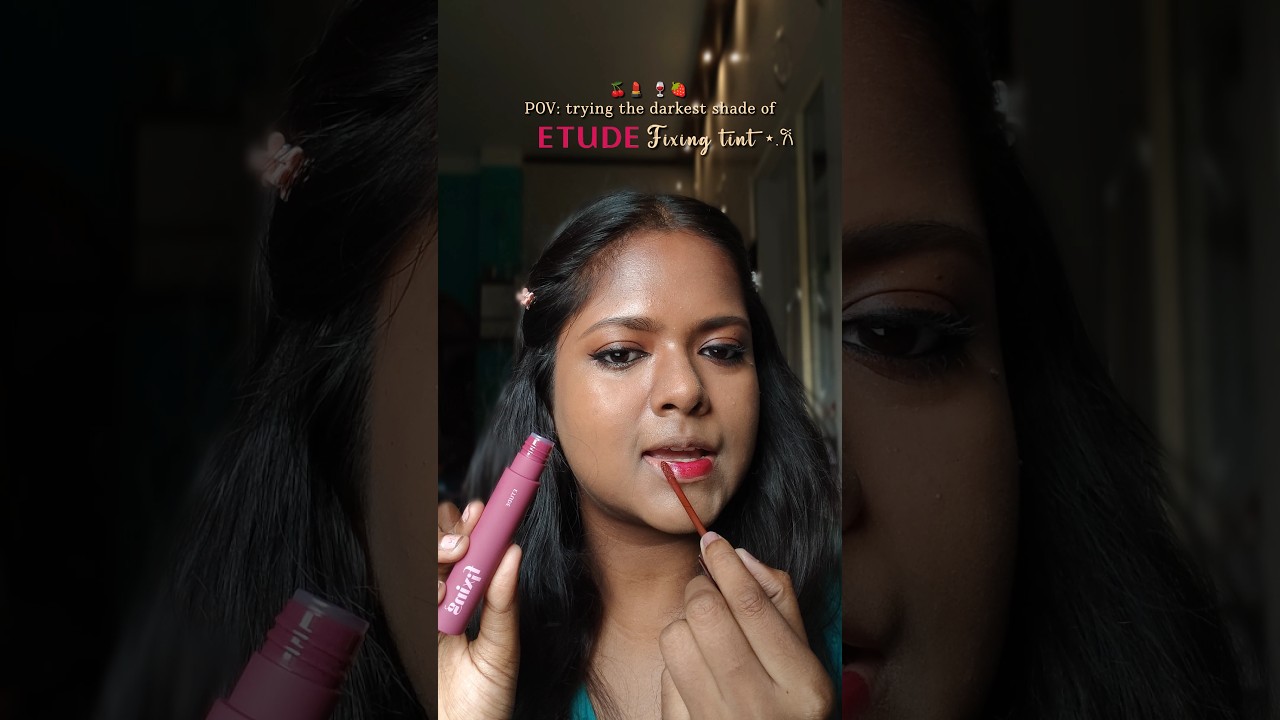 trying the darkest shade of etude house fixing tint rose lilac #shorts #shortsfeed #etude etude tint