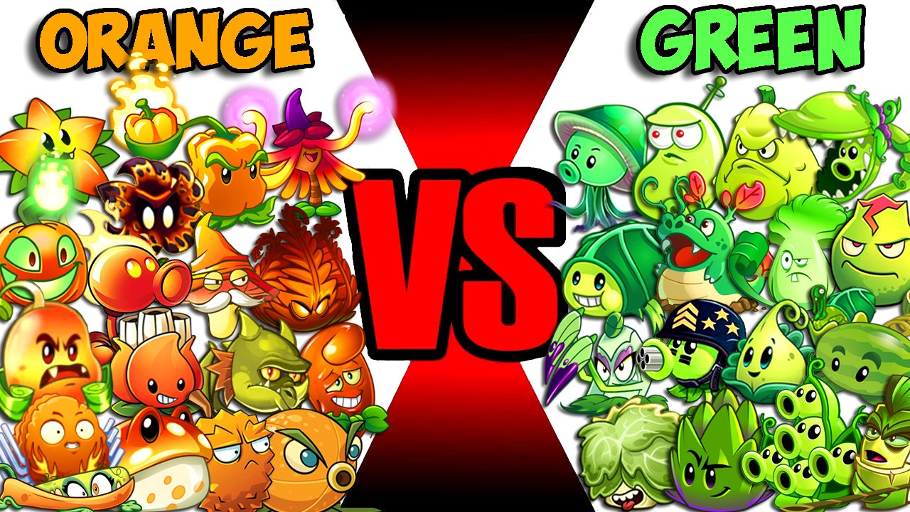Team ORANGE vs GREEN Battlez - Who Will Win? - PvZ 2 Team Plant vs Team Plant