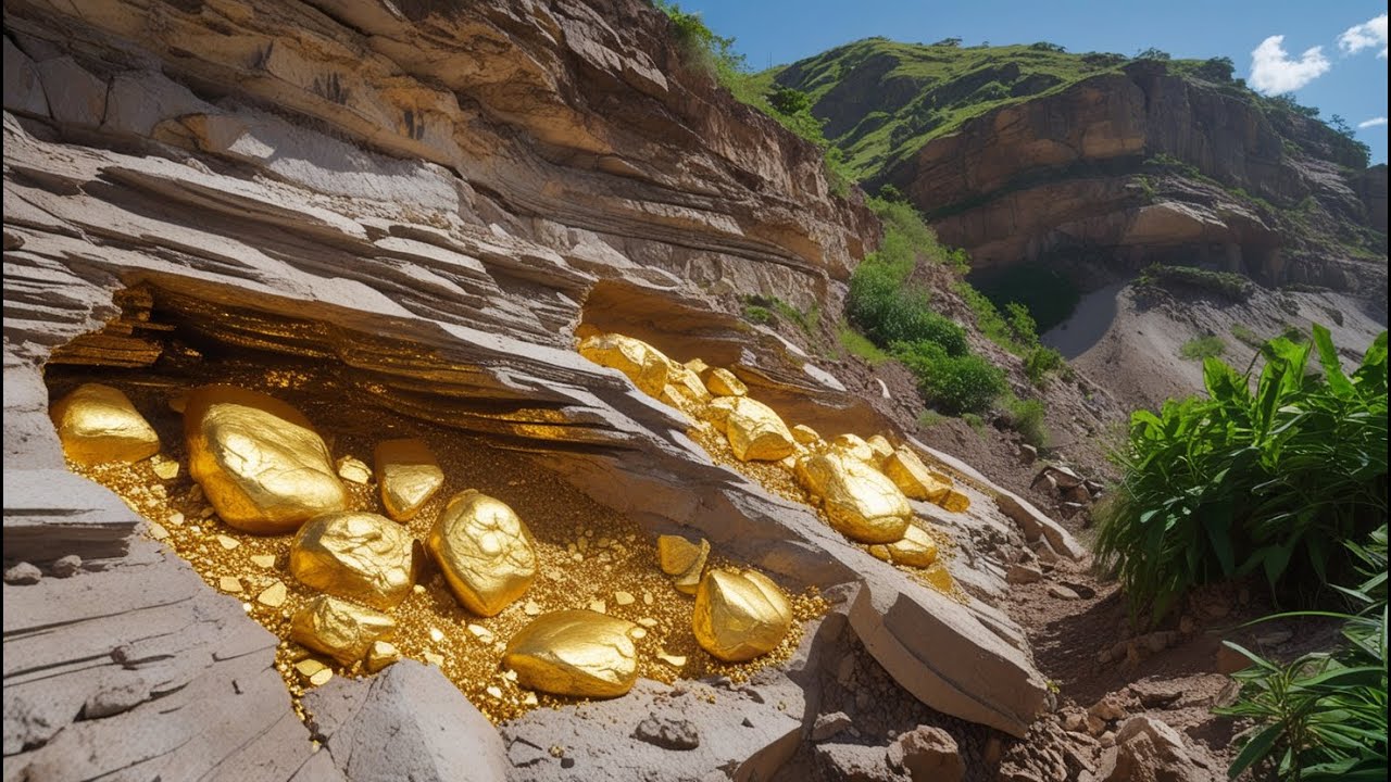 wow digging gold at mountain very amazing day