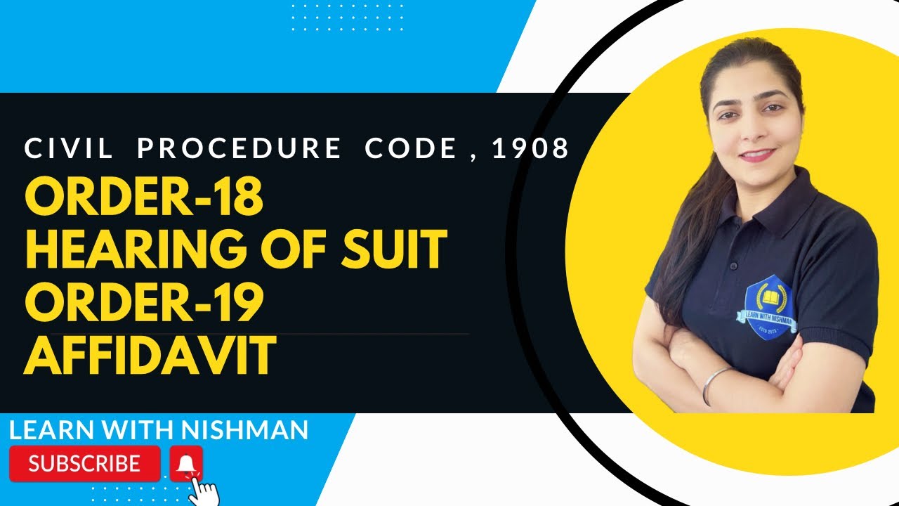 Hearing of Suit | Affidavit | Civil LAW | HEARING | Judiciary |CLAT Coaching | civil Lawyer | Court