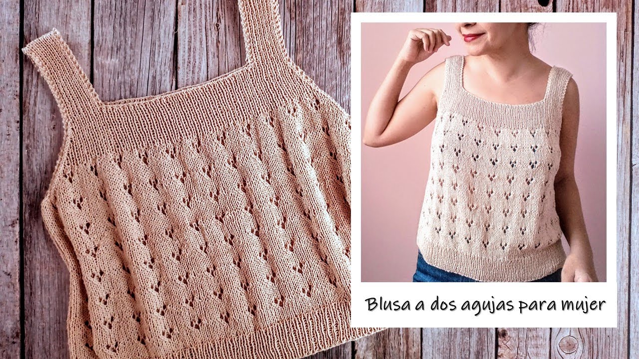 Blusa/Top a dos agujas para mujer ¡Fresco y paso a paso!!