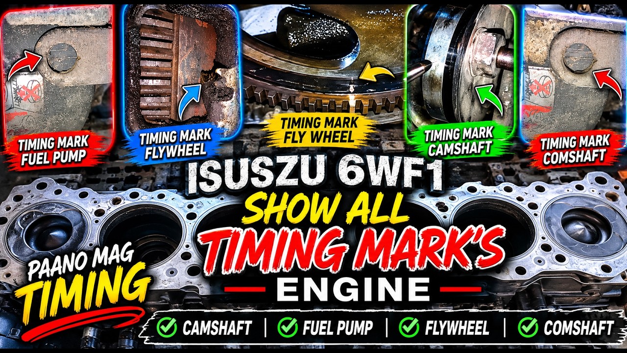 6wf1 ISUZU SHOW ALL TIMING MARK'S ENGINE💯 paano mag timing ng camshaft/fuel pump/flywheel#youtube