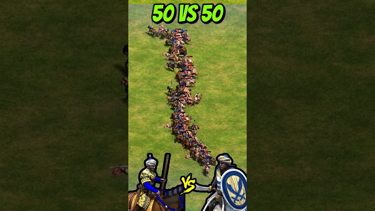 50 Qizilbash Warriors vs 50 Heavy Camel Riders (AoE2) #Shorts