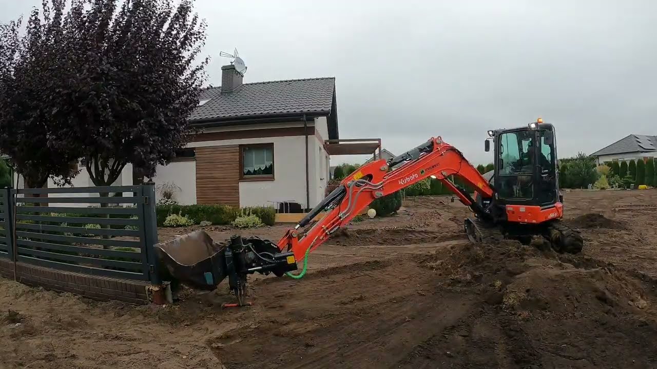 Zakładamy trawnik cz 2. Koparka wraca na bazę / Kubota U56-5, Trawniki Rolowane Solec Kujawski