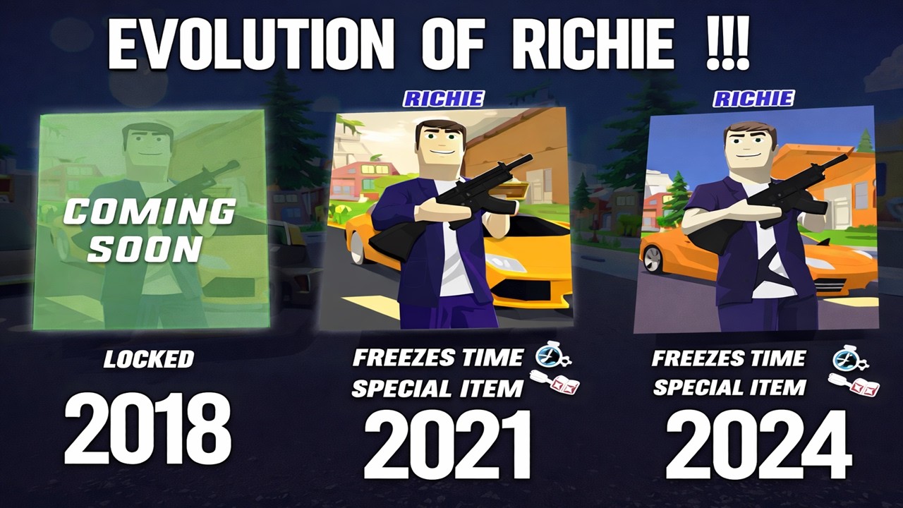 Evolution of Richie In Dude Theft Wars 2017 - 2024 !!! 🤔🤔🤔