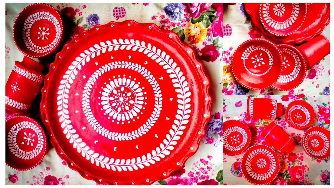 Matir thala painting//easy and simple matir thala design//matir thala painting for beginners