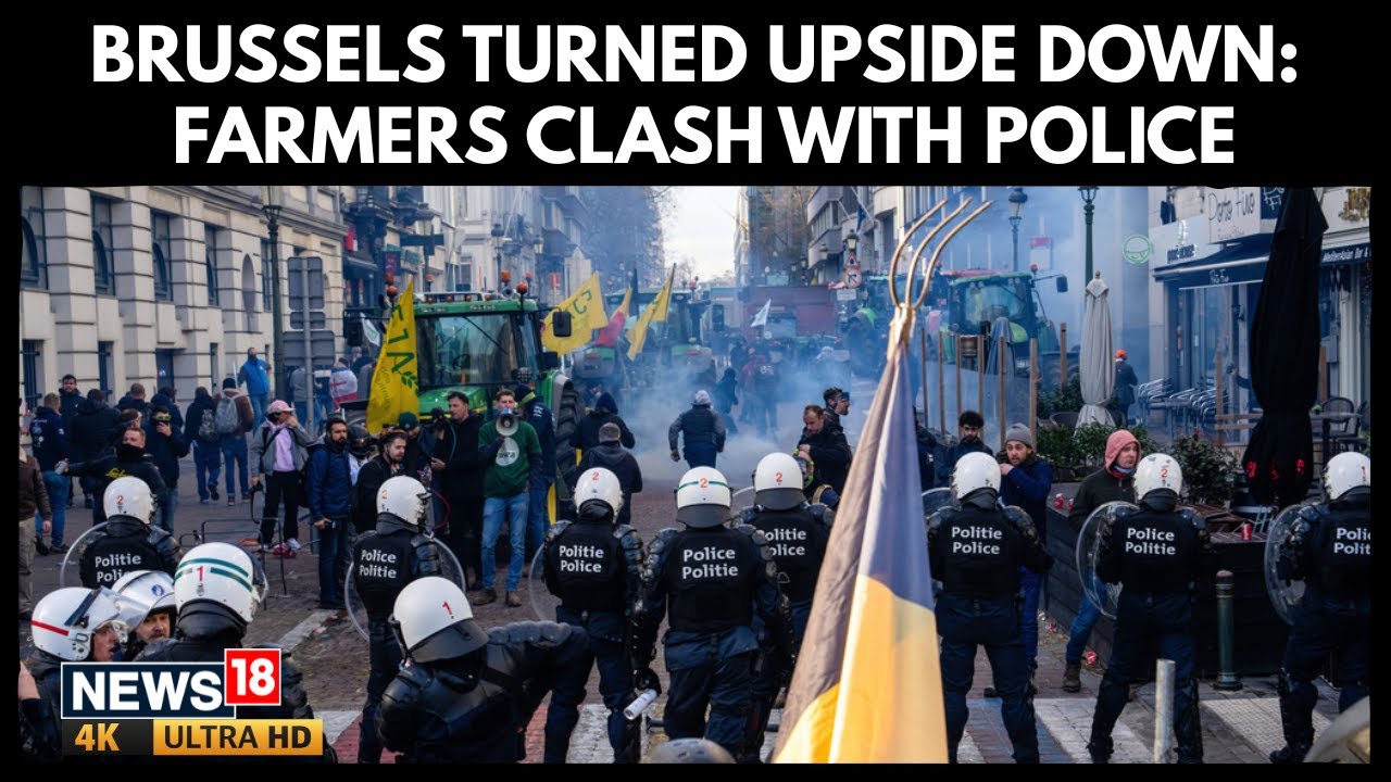 Brussels | Violent Farmers Clash With Police In Brussels Over EU-Mercosur Trade Deal | 4K | N18G