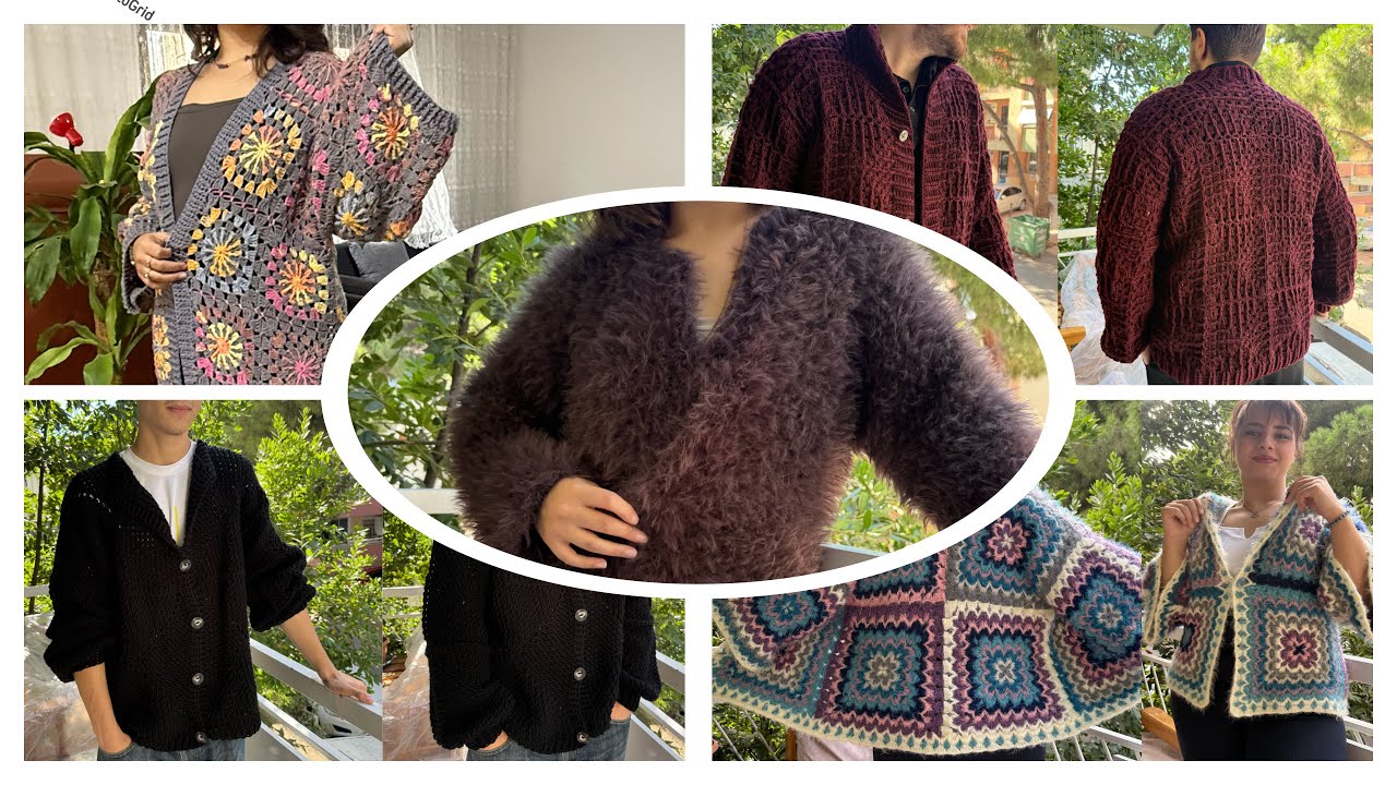 Tığ İşi Kadın❣️Erkek Hırka Modelleri/Crochet Women's❣️Men's Cardigan Models #crochet #cardigan
