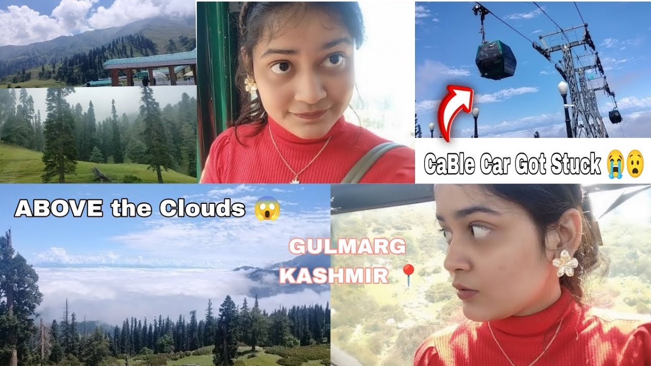 GULMARG KASHMIR vlog 📍 CaBle car Got stuck  😭 E-5 #kashmir #vlog #shorts #viral 