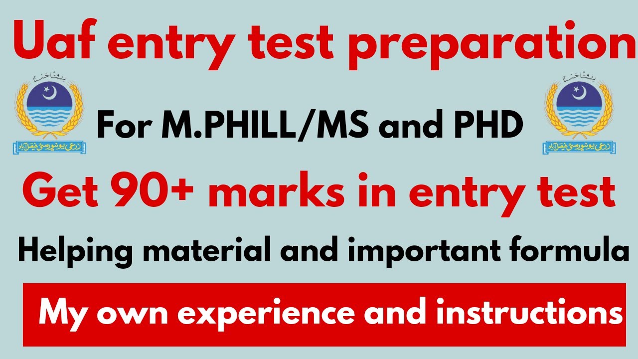 UAF entry test preparation for Mphil/MS and PHD | UAF 3rd entry test preparation #uafentrytest #uaf