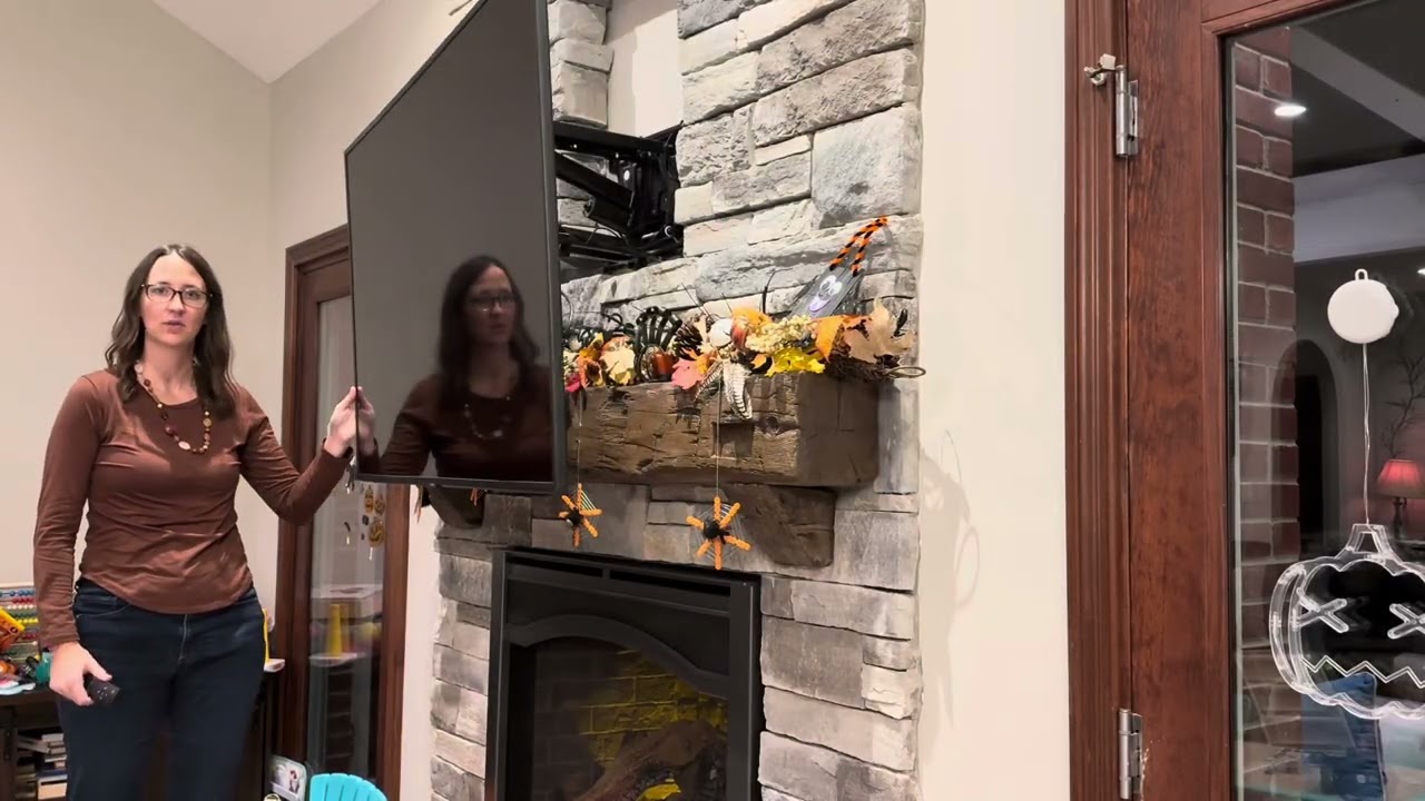 🔥 BEST Motorized Fireplace TV Mount? | MOUNT-IT! Electric Pull Down Review