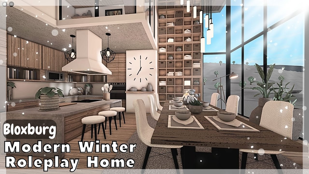BLOXBURG: Modern Winter Roleplay Home Speedbuild (interior + full tour) Roblox House Build