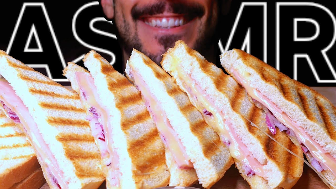 ASMR GRILLED CHEESE SANDWICH (EATING SOUNDS) NO TALKING MUKBANG