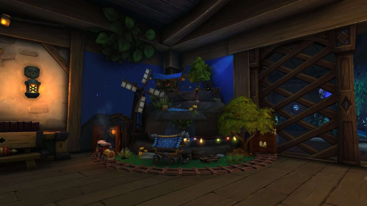 World of Warcraft Housing idea - Small Alliance Village with train