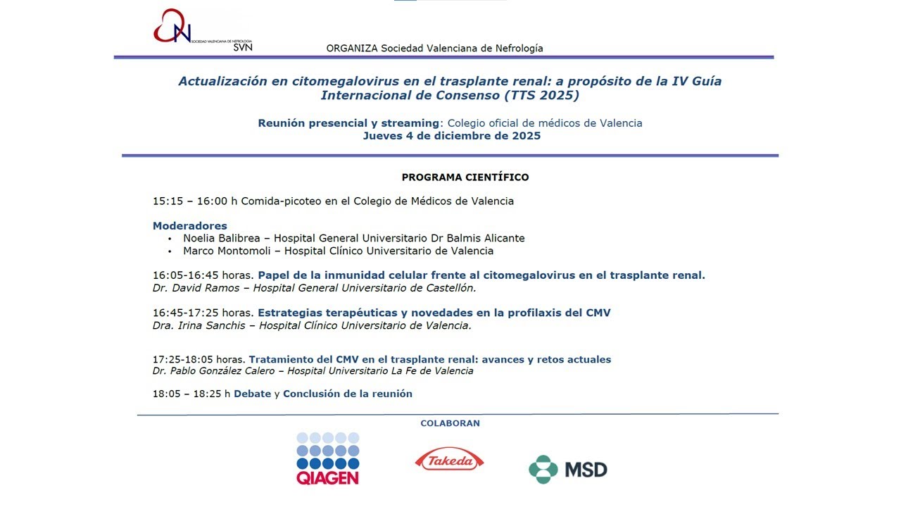 Actualización en citomegalovirus en el trasplante renal.