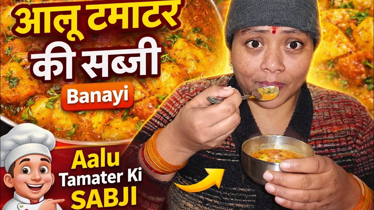 Aaj Humne Bnai Aalu Tamater Ki Sabji 😋 #viralvideo #subscribetomychannel#trendingvideo#gharkerasoi