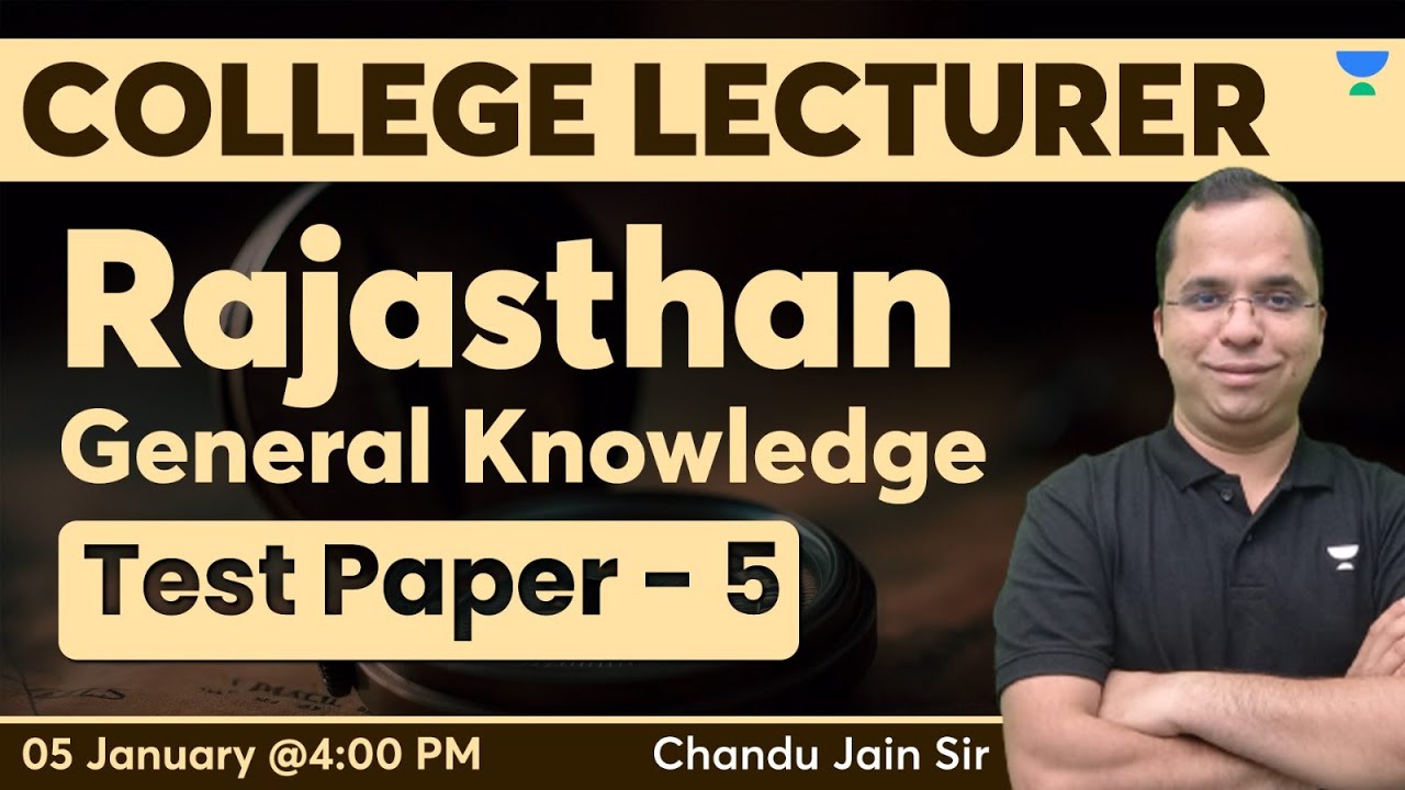 Rajasthan GK | Test Paper 5 Rajasthan GK | College Lecturer | Chandu Sir