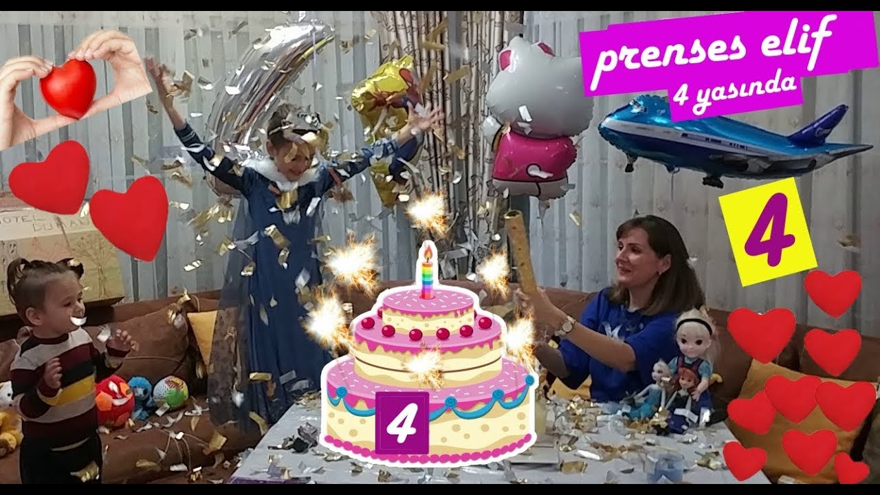 Prenses elif 4 yaşında. Karlar ülkesi kraliçe Elsa doğum günü pastası kutlama swen, barbie,