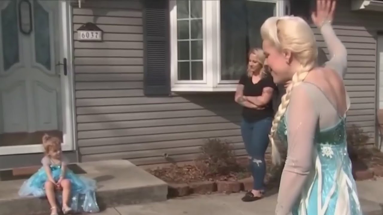 Princess Elsa Visits Kids Stuck At Home