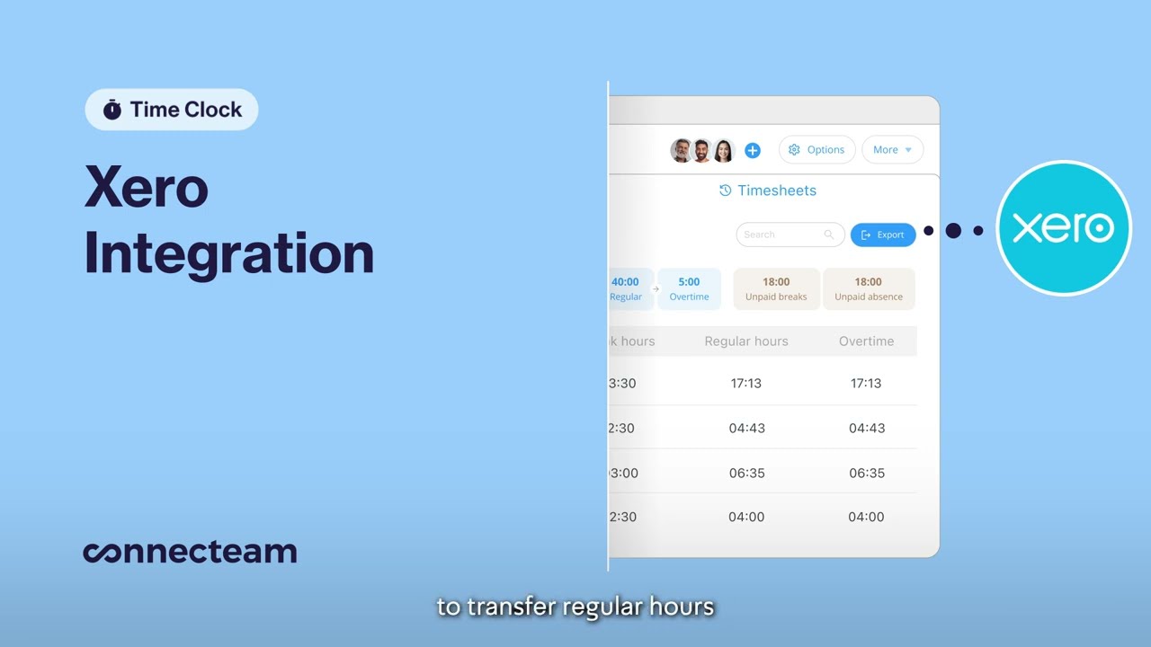 Connecteam | Time Clock | Xero Australia Payroll Integration