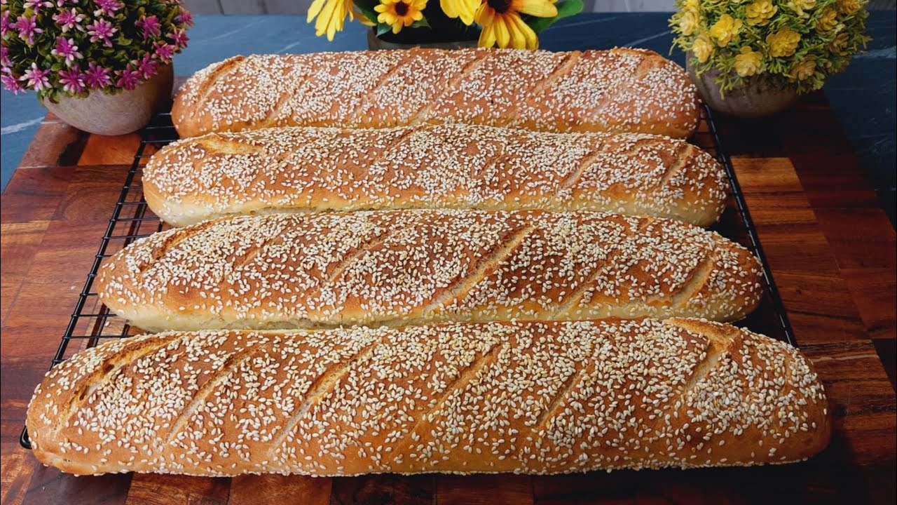 Χωριάτικη Μπαγκέτα Αφρός 🥖 Πανεύκολη Χωρίς Ζύμωμα με Ένα Απλό Ανακάτεμα