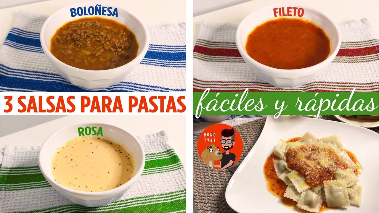 3 SALSAS PARA PASTAS: FILETO, BOLO&Ntilde;ESA Y ROSA. F&Aacute;CILES Y R&Aacute;PIDAS I MONO 1981