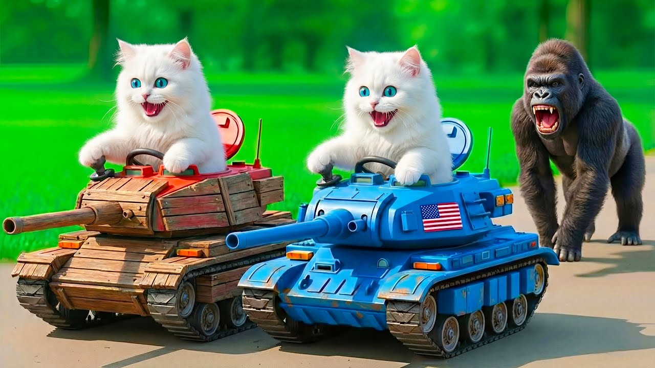 Mama Cat Trims Fur on the Farm and Makes Tiger Hat For Kittens At Home🐾🎩🐯