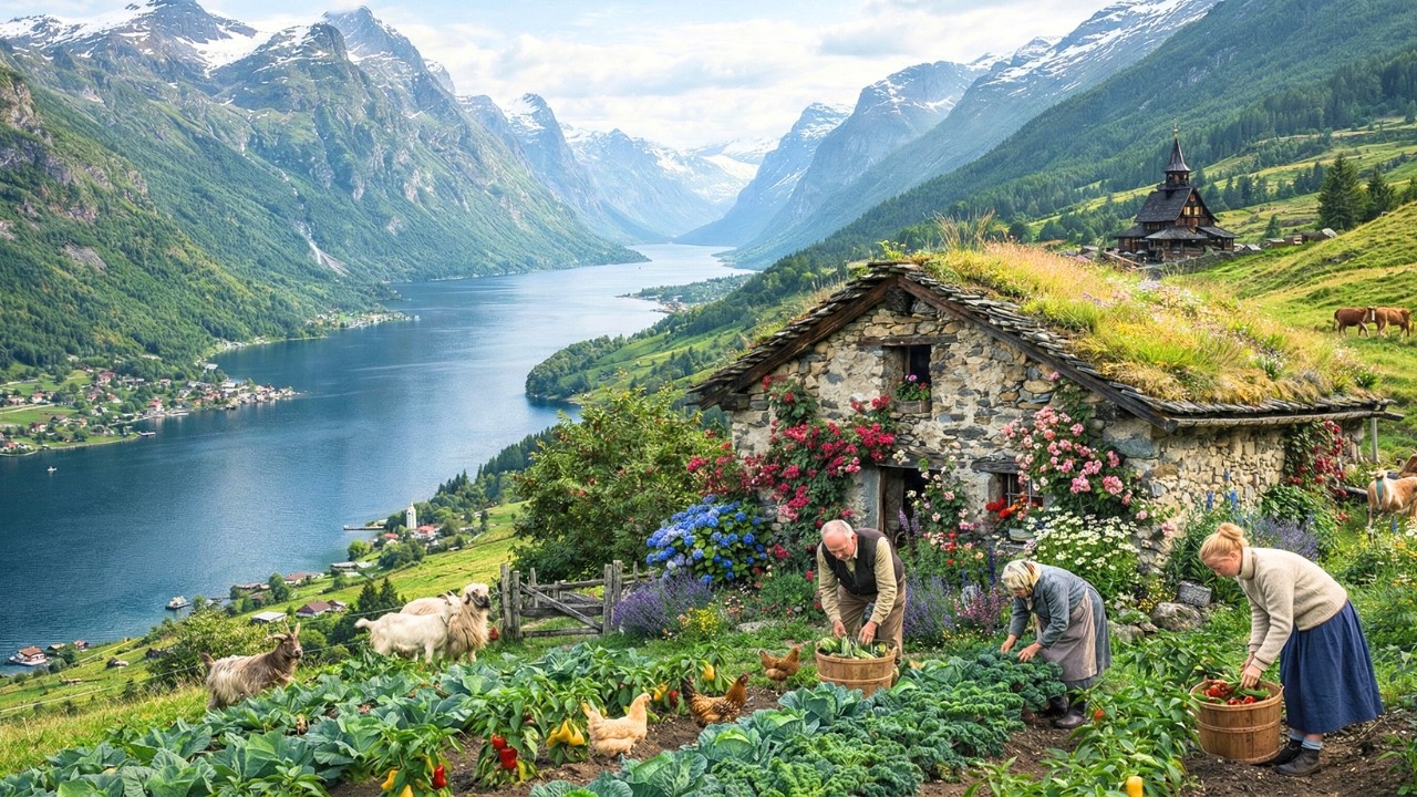 Peaceful Countryside Garden Life - Simple Farm Routines and Garden Harvest Moments