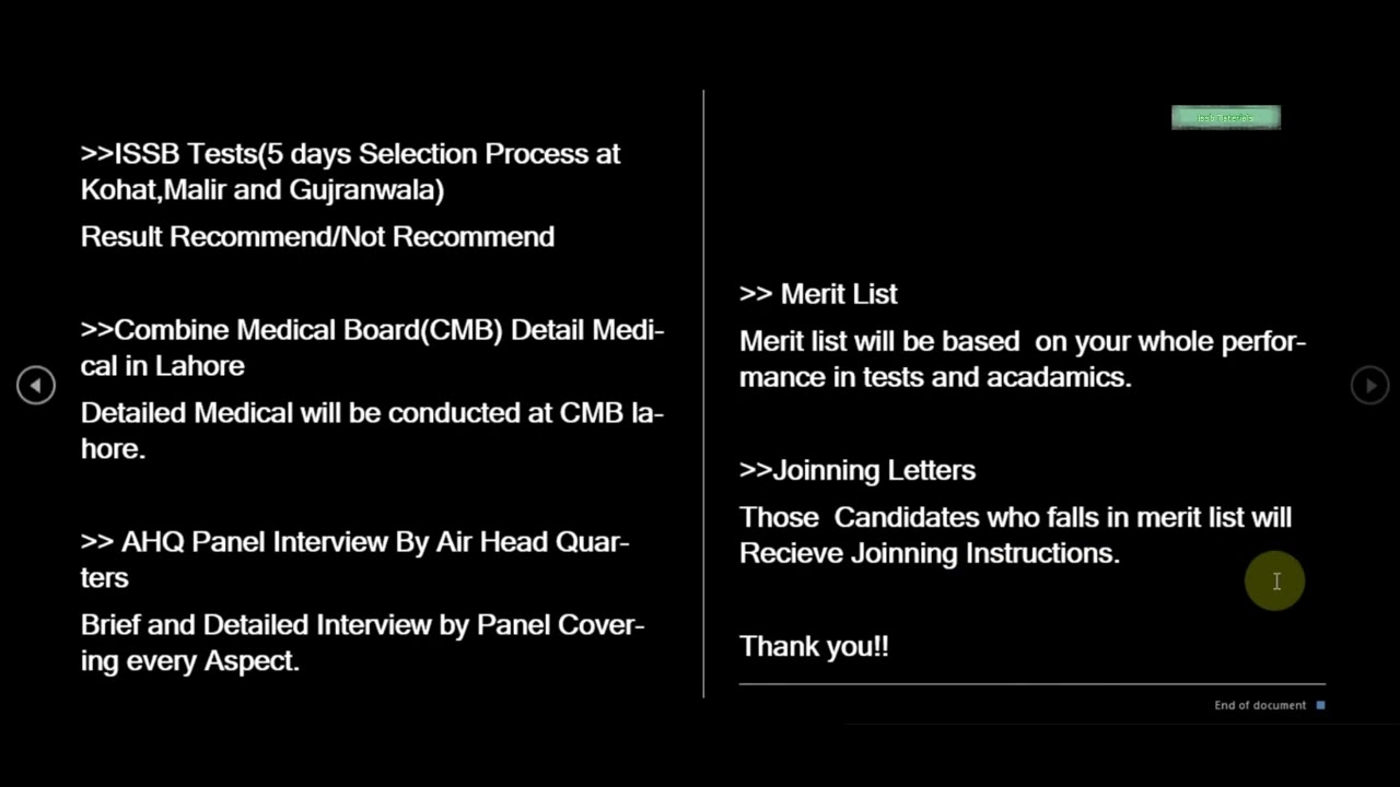 Selection Procedure CSC(SSC) PAF Accounts Branch By Issb Materials
