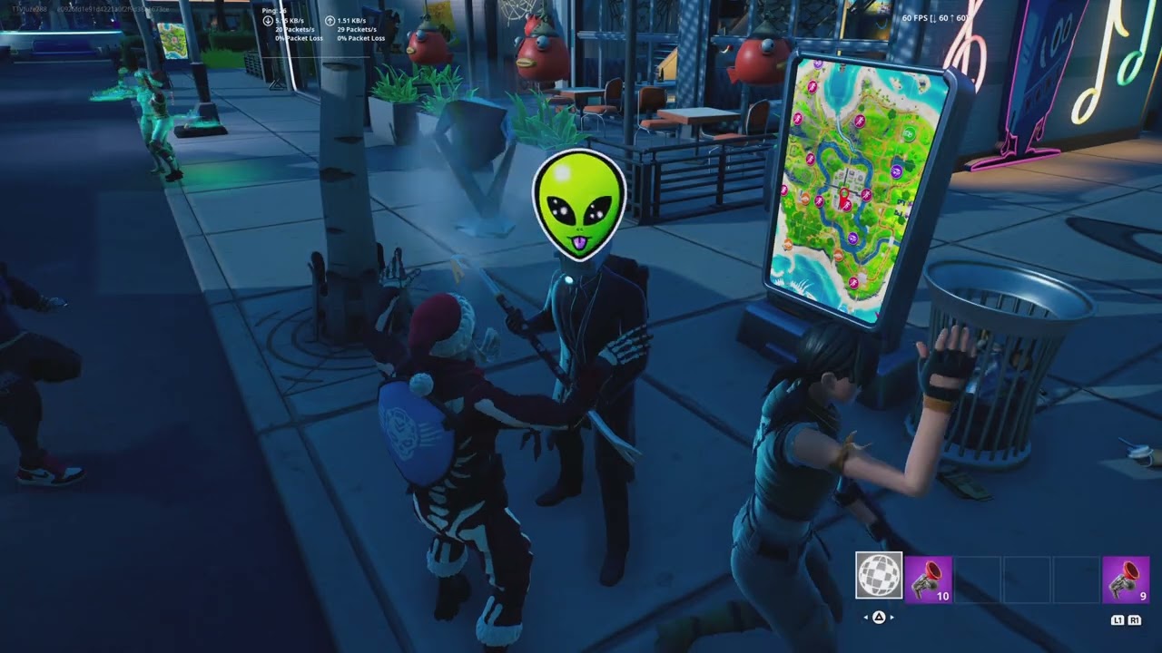 Fn Party Royal Stacked Christmas Lobby, Skibidi Toilet Skin Left LMAO