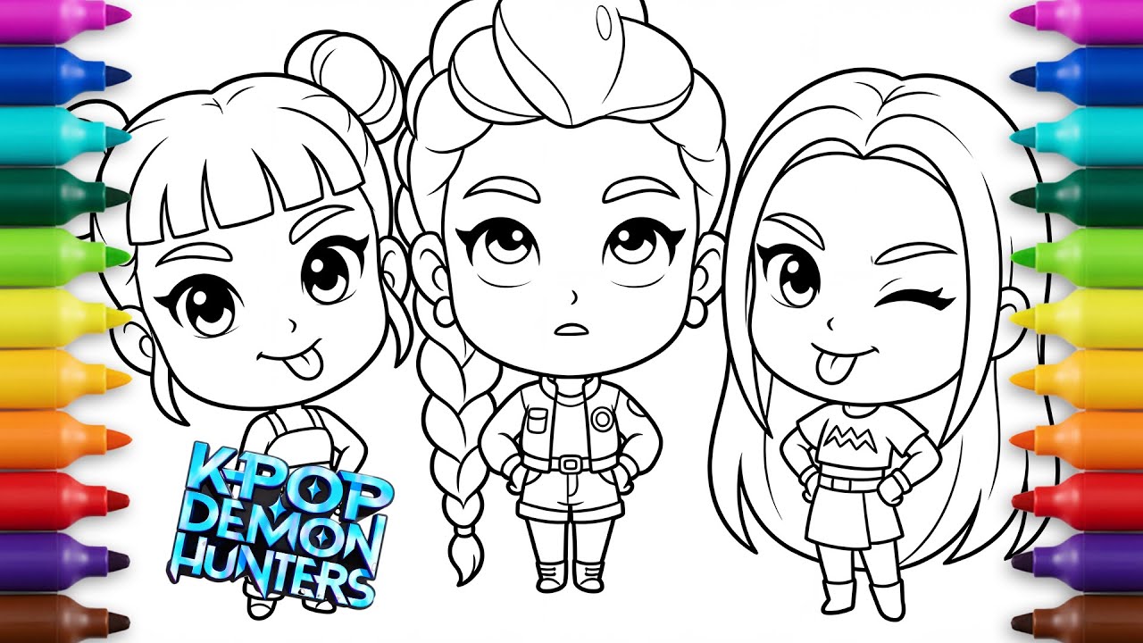 Adorable Chibi Girls Are Here! 💖✨ | Demon Hunter Squad Art Story#art #kpopdemonhunters #drawing