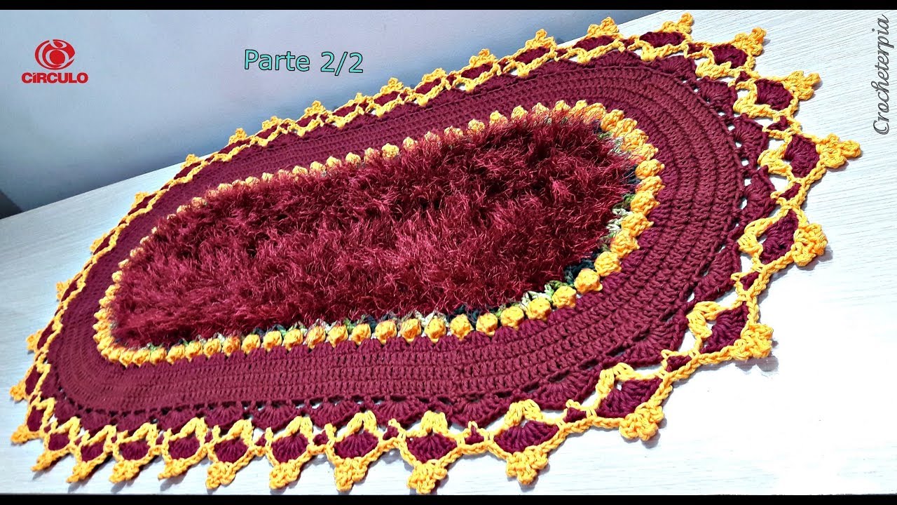 Tapete oval de Crochê  - Marsala Parte 2/2