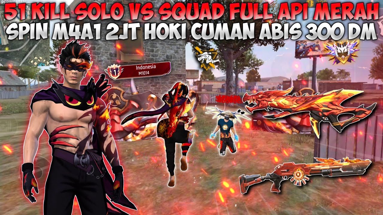 51 KILL SOLO VS SQUAD FULL API MERAH!! HOKI SPIN M4A1 2JT MODAL 300DM LANGSUNG DAPET!!