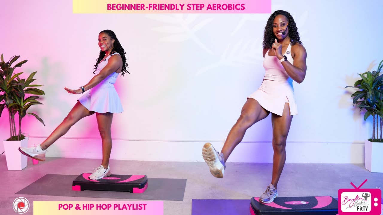 40-Min Beginner Step Aerobics Workout | Hip Hop & Pop Playlist | Flex Squad